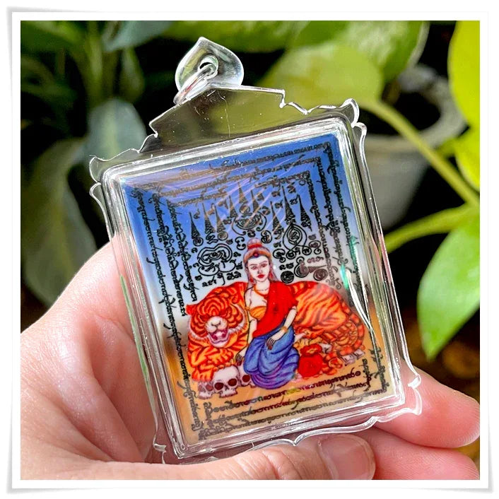 Phayak Naree Tiger Goddess Amulet - Authentic Thai Blessing Co Protection Charm