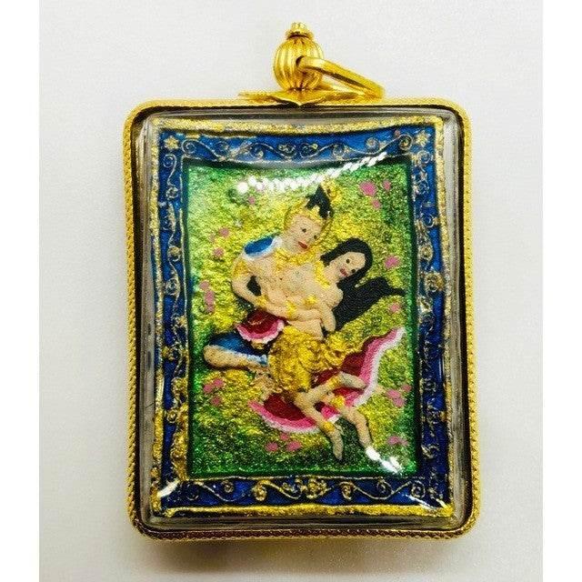 Phet Phaya Thon Amulet for Millionaire Fortune Blessed by Luang Ta Ruam Wat Khok Samran 2022 Green micron frame