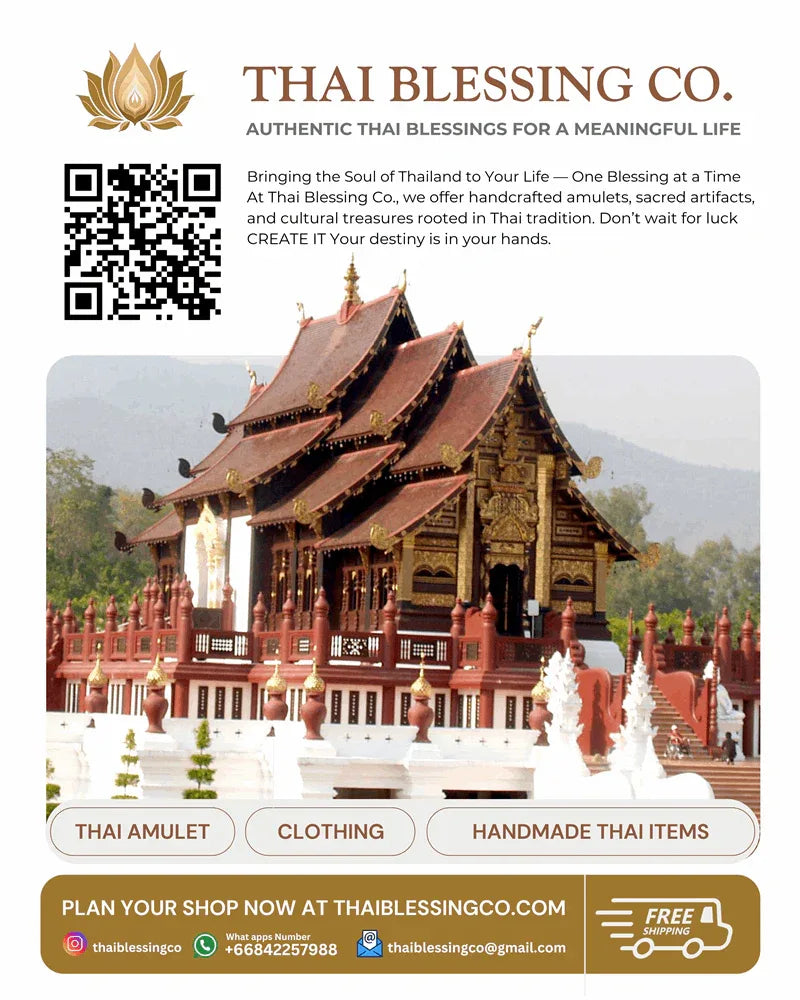 Phra Ajarn Tee Lek Thai Locket with Gems and Holy Relics for Spiritual Protection