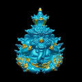 Phra Ganesha Amulet - Pidta Tevarachachok Blue Edition for Divine Fortune & Protection, Blessed by Luang Pu Bunma, Original Box, Wat Khao Kaew Thong 2021 Default Title