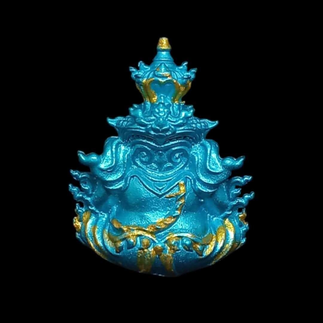 Phra Ganesha Amulet - Pidta Tevarachachok Blue Edition for Divine Fortune & Protection, Blessed by Luang Pu Bunma, Original Box, Wat Khao Kaew Thong 2021