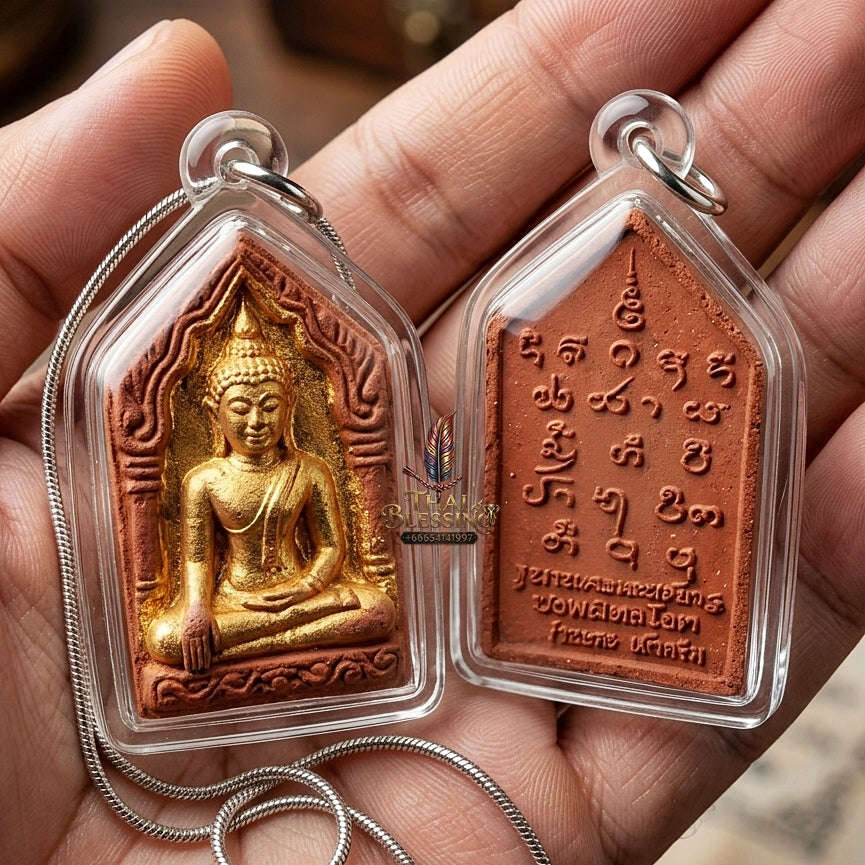 Phra Khun Phaen Thai Amulet Protection talisman good luck charm spiritual jewelry Sacred Phra Khun Phaen Khru Prasitti Chok Great Fortune Wealth Opening Commercial Luck