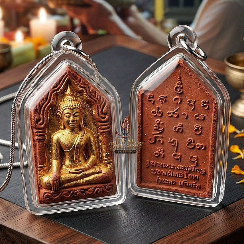 Phra Khun Phaen Thai Amulet Protection talisman good luck charm spiritual jewelry Sacred Phra Khun Phaen Khru Prasitti Chok Great Fortune Wealth Opening Commercial Luck