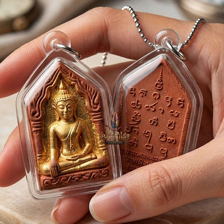 Phra Khun Phaen Thai Amulet Protection talisman good luck charm spiritual jewelry Sacred Phra Khun Phaen Khru Prasitti Chok Great Fortune Wealth Opening Commercial Luck