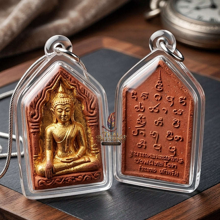 Phra Khun Phaen Thai Amulet Protection talisman good luck charm spiritual jewelry Sacred Phra Khun Phaen Khru Prasitti Chok Great Fortune Wealth Opening Commercial Luck