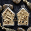 Phra Khunphaen Um Nang Thai Amulet Protection talisman good luck charm spiritual jewelry Sacred Khunphaen Holding Maiden Pho Poe Rear White Sacred Powder Thai Blessing Co By RURUECHA