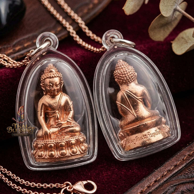 Phra Kring Anomo Thai Amulet Protection talisman good luck charm spiritual jewelry Sacred Ringing Buddha Medicine Buddha & 7-Metals Sacred Alloy Thai Blessing Co By RURUECHA