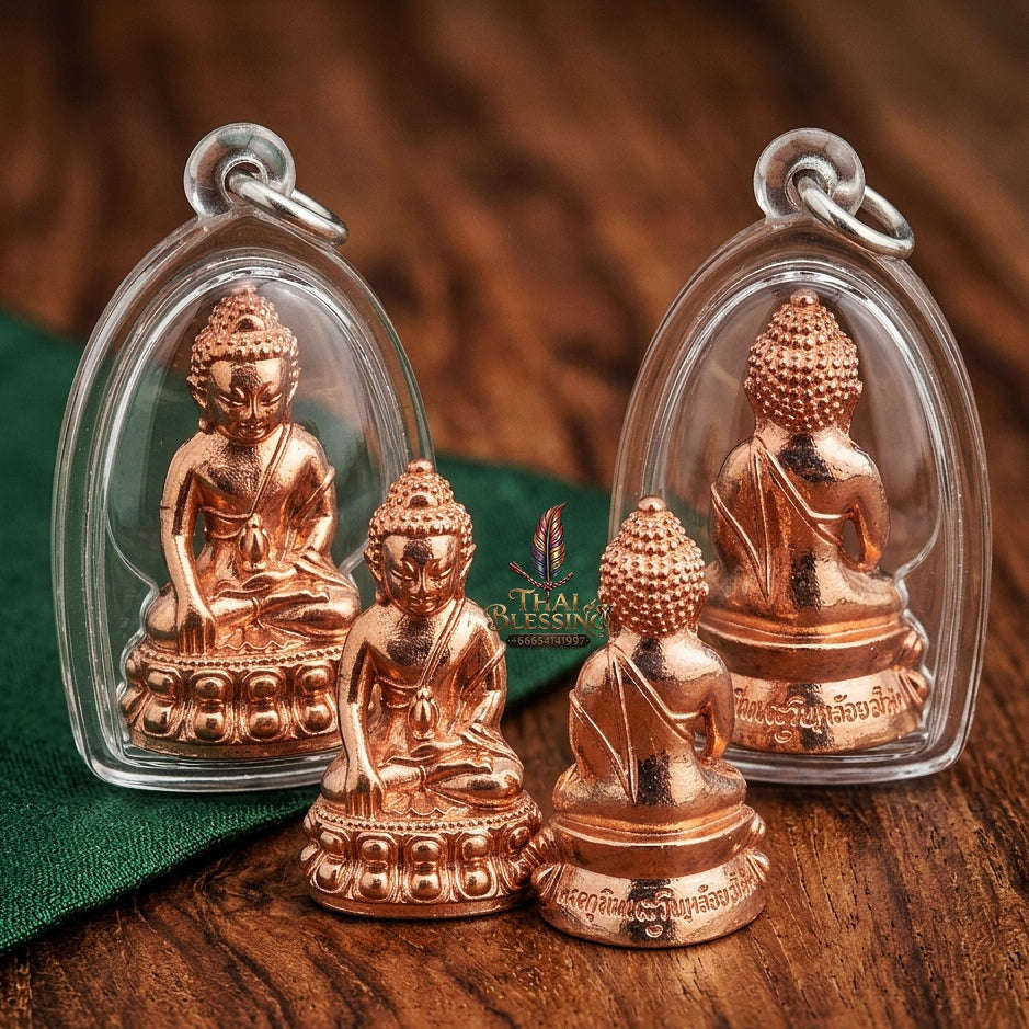Phra Kring Anomo Thai Amulet Protection talisman good luck charm spiritual jewelry Sacred Ringing Buddha Medicine Buddha & 7-Metals Sacred Alloy Thai Blessing Co By RURUECHA
