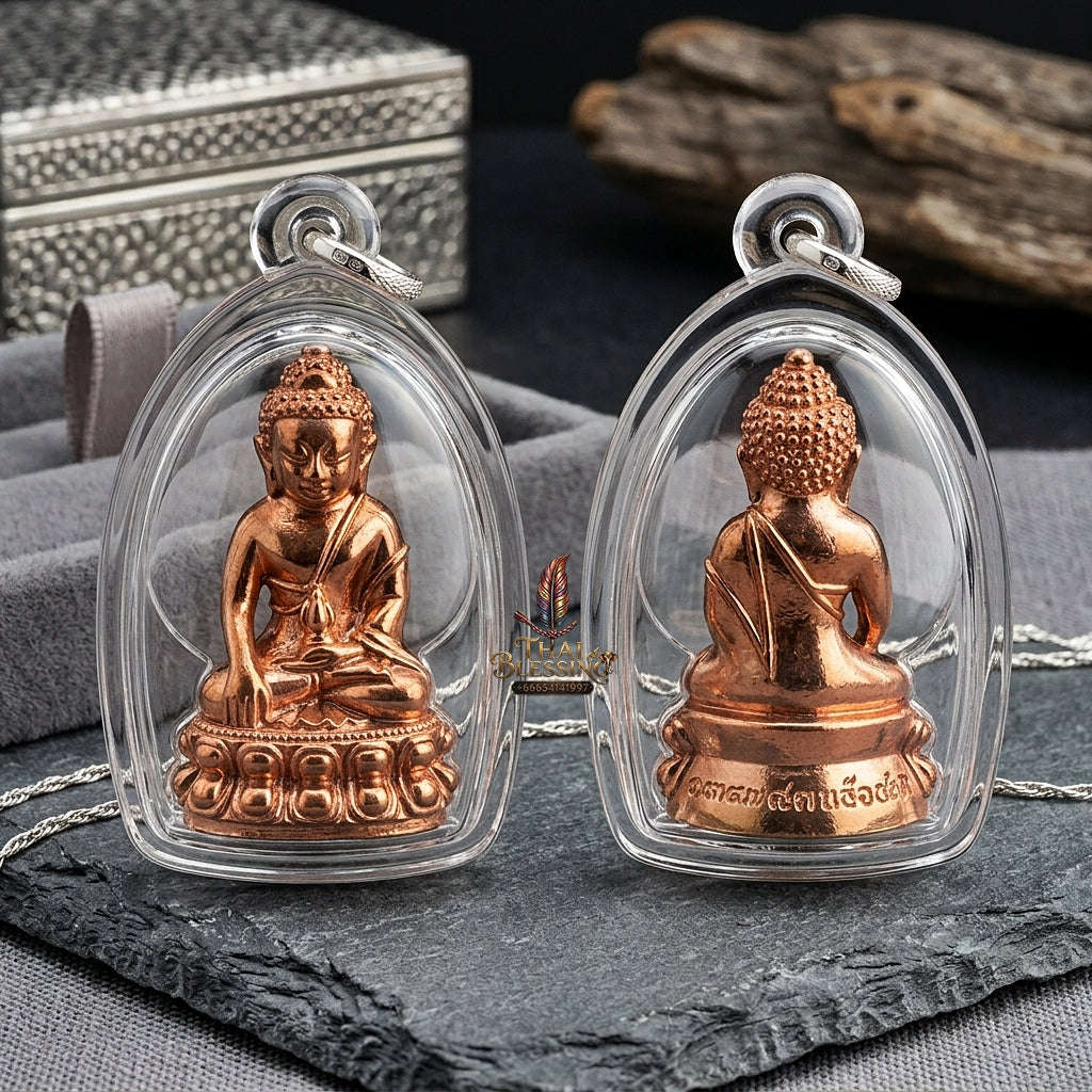 Phra Kring Anomo Thai Amulet Protection talisman good luck charm spiritual jewelry Sacred Ringing Buddha Medicine Buddha & 7-Metals Sacred Alloy Thai Blessing Co By RURUECHA