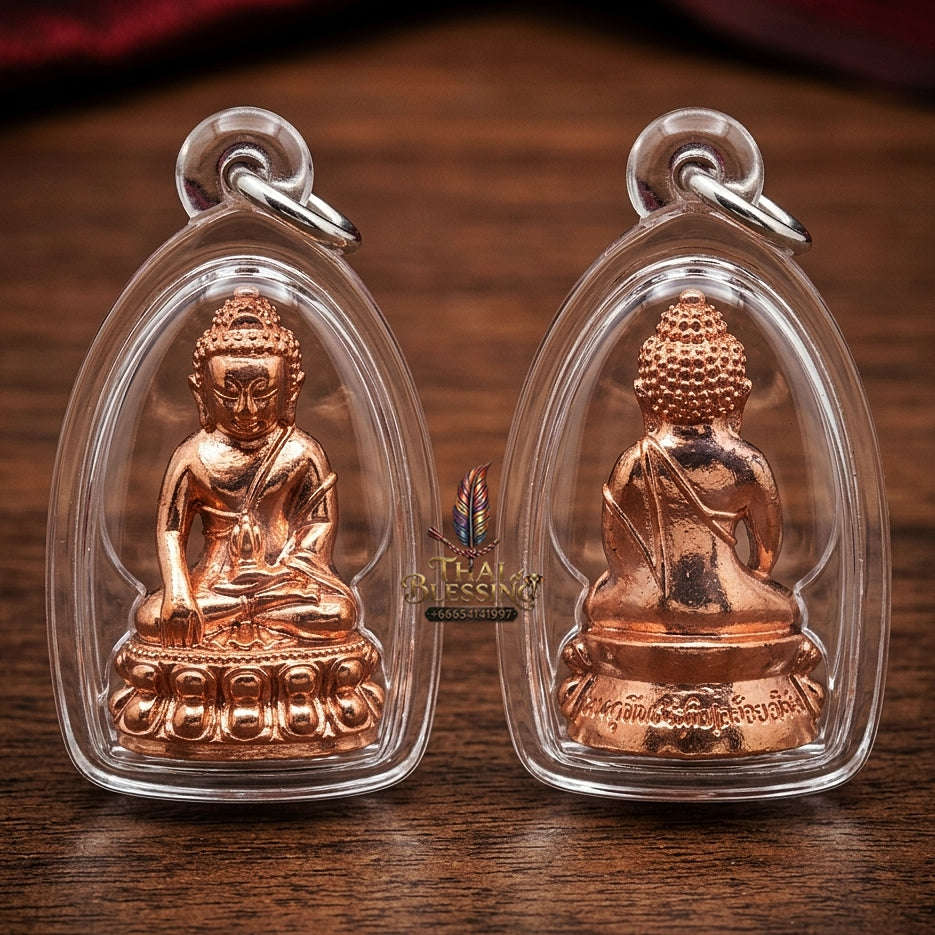 Phra Kring Anomo Thai Amulet Protection talisman good luck charm spiritual jewelry Sacred Ringing Buddha Medicine Buddha & 7-Metals Sacred Alloy Thai Blessing Co By RURUECHA
