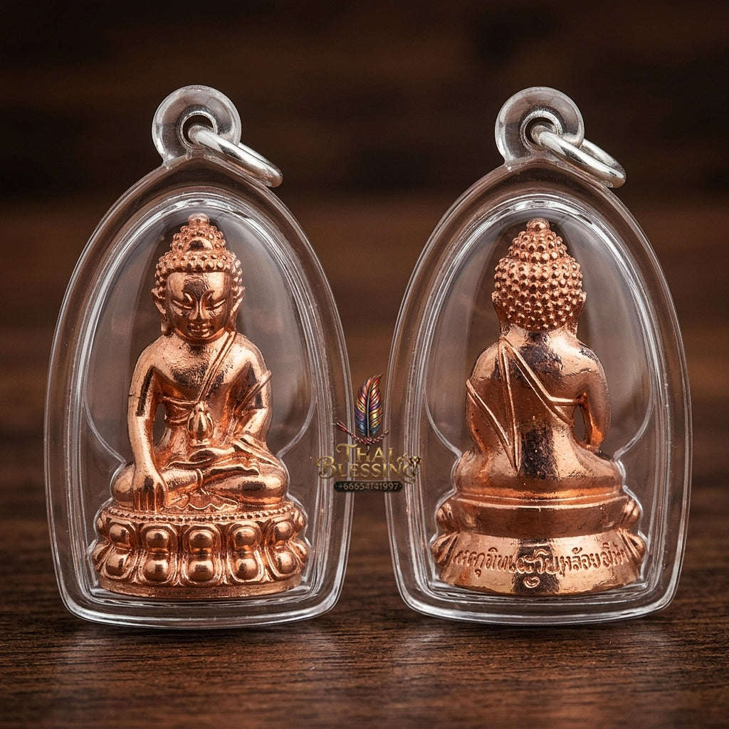 Phra Kring Anomo Thai Amulet Protection talisman good luck charm spiritual jewelry Sacred Ringing Buddha Medicine Buddha & 7-Metals Sacred Alloy Thai Blessing Co By RURUECHA