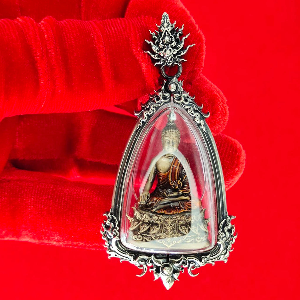 Phra Kring Buddha Amulet in Waterproof Casing - Thai Blessing for Protection and Prosperity