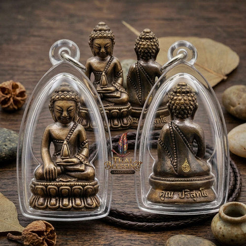 Phra Kring Chin Banchon Thai Amulet Protection talisman good luck charm spiritual jewelry Sacred Ringing Buddha Medicine Buddha & Blackened Sacred Bronze Thai Blessing Co By RURUECHA