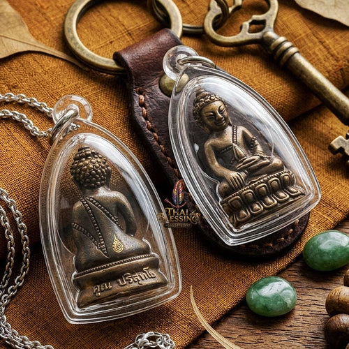 Phra Kring Chin Banchon Thai Amulet Protection talisman good luck charm spiritual jewelry Sacred Ringing Buddha Medicine Buddha & Blackened Sacred Bronze Thai Blessing Co By RURUECHA