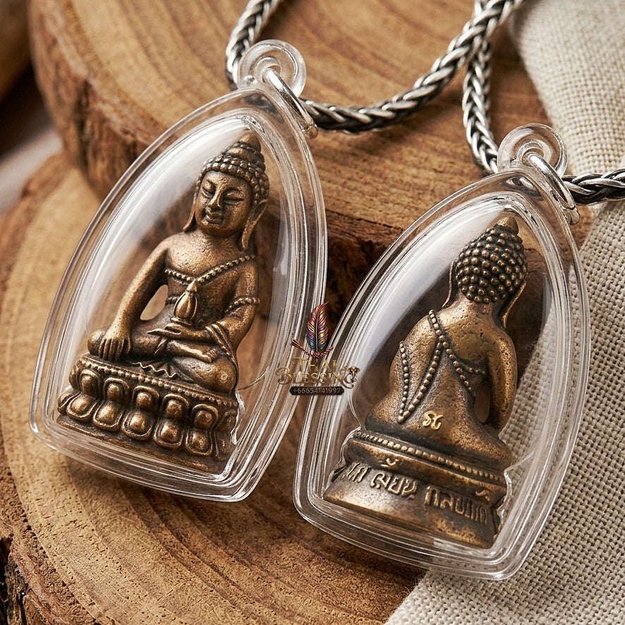 Phra Kring Chin Banchon Thai Amulet Protection talisman good luck charm spiritual jewelry Sacred Ringing Buddha Medicine Buddha & Sacred Samrit Bronze Alloy