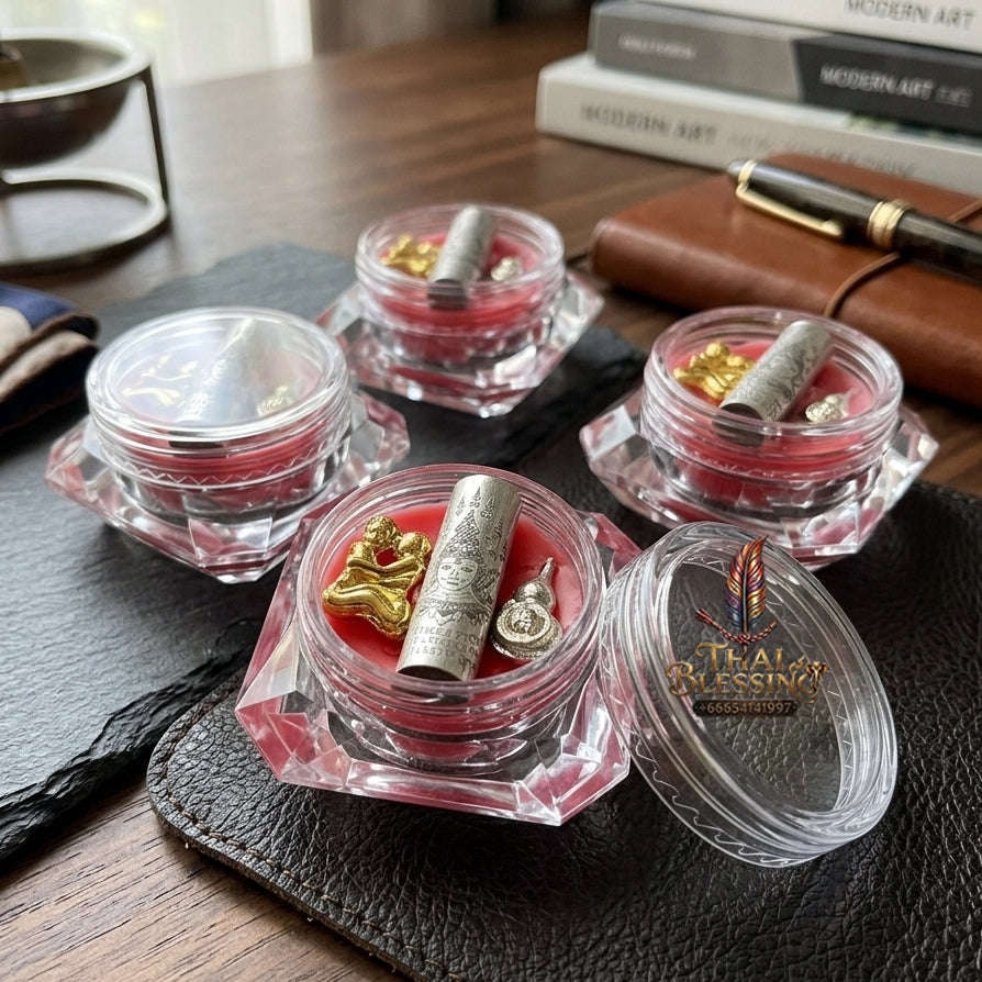 ✨ Phra Lak Na Thong Lip Wax : Ultimate Golden Face Metta & Spellbinding Attraction Balm (2566 / 2023 Edition) - Luang Por Poon / Wat Pa Ban Sang Thai Blessing Co By RURUECHA