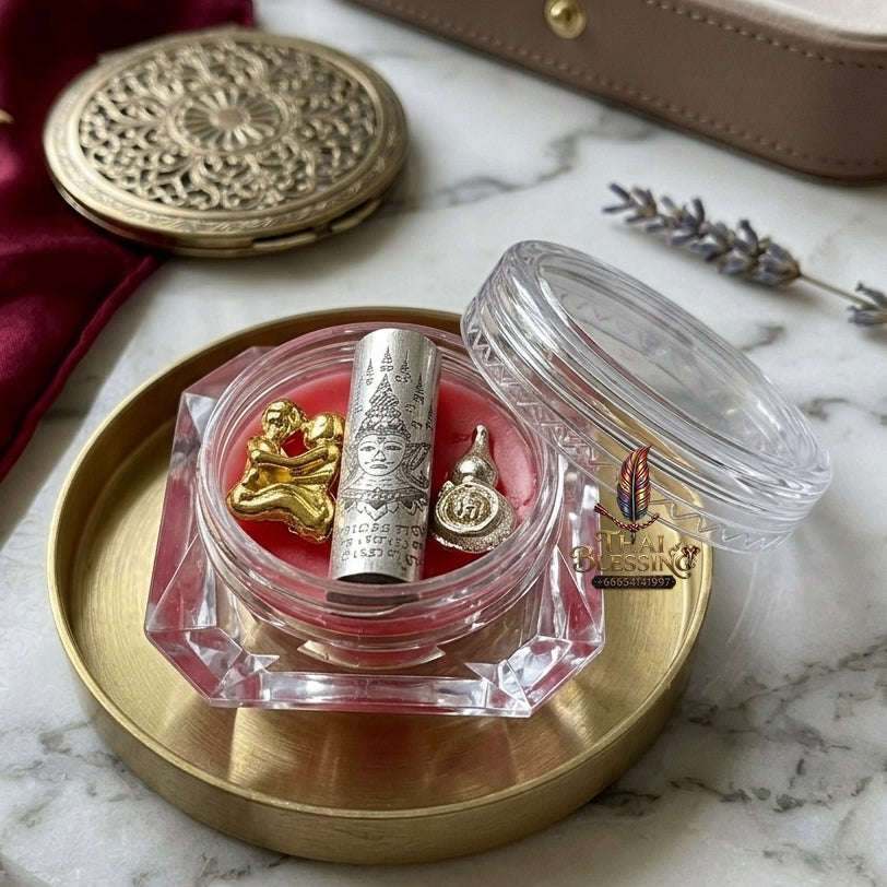 ✨ Phra Lak Na Thong Lip Wax : Ultimate Golden Face Metta & Spellbinding Attraction Balm (2566 / 2023 Edition) - Luang Por Poon / Wat Pa Ban Sang Thai Blessing Co By RURUECHA