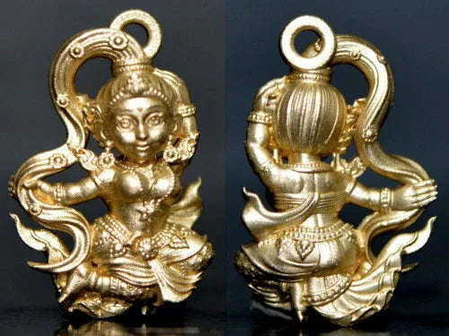🪬Phra Mae Thorani Bronze Amulet – Blessed by Phra Ajahn Danupon, Wat Huai Haen (B.E. 2568), Compact 1.5 × 2.1 cm Earth Goddess Talisman