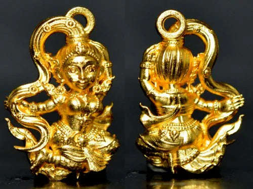 🪬Phra Mae Thorani Bronze Amulet – Blessed by Phra Ajahn Danupon, Wat Huai Haen (B.E. 2568), Compact 1.5 × 2.1 cm Earth Goddess Talisman