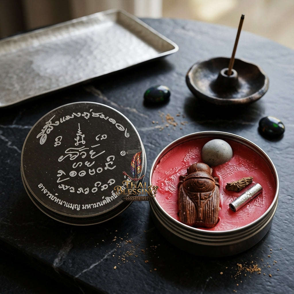 ✨ Phra Maeng Phu Chom Duang Lip Wax : Ultimate Destiny-Lifting & Absolute Seduction Charm Balm ( Extremely Limited 37 Pieces ) Thai Blessing Co By RURUECHA