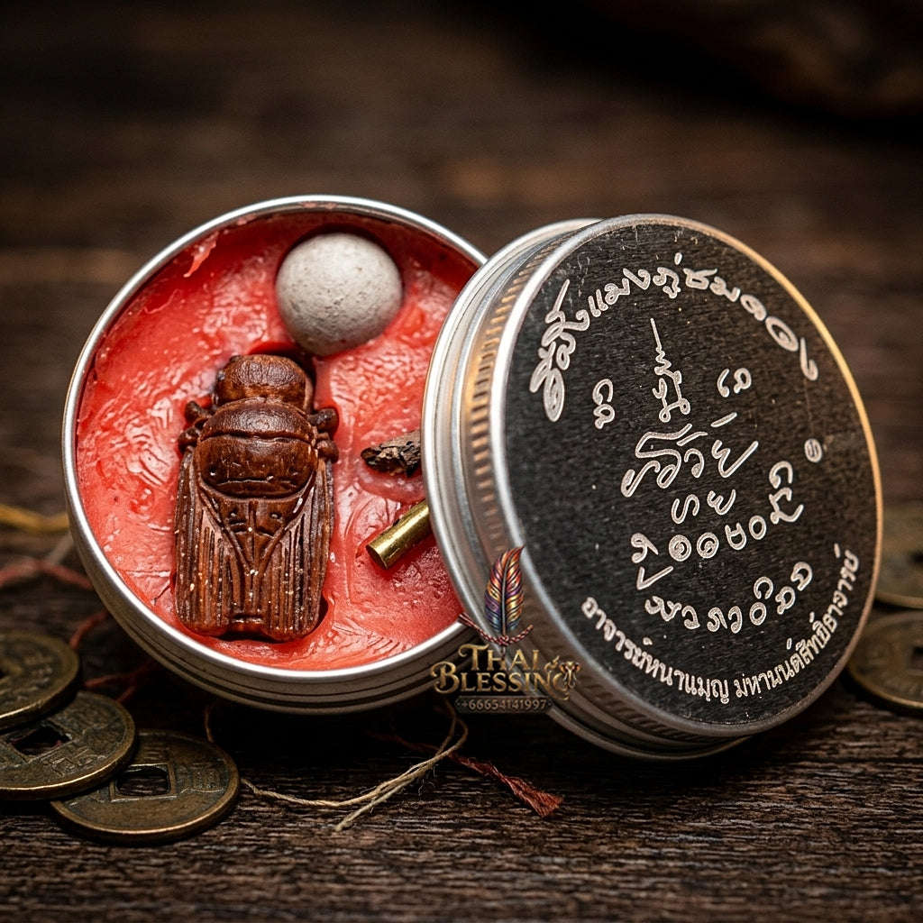 ✨ Phra Maeng Phu Chom Duang Lip Wax : Ultimate Destiny-Lifting & Absolute Seduction Charm Balm ( Extremely Limited 37 Pieces ) Thai Blessing Co By RURUECHA