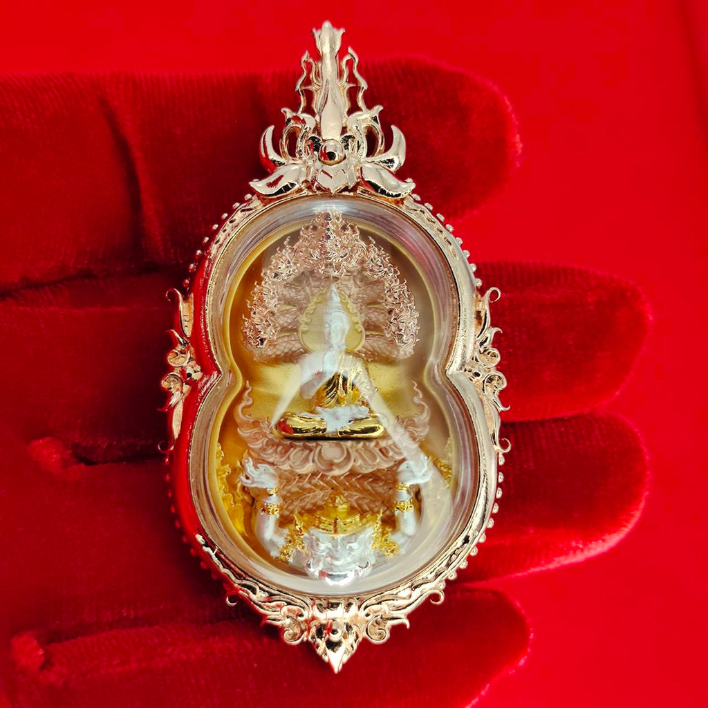 Phra Naga Prok amulet for protection crafted by Thai Blessing Co with intricate details and shimmering finish