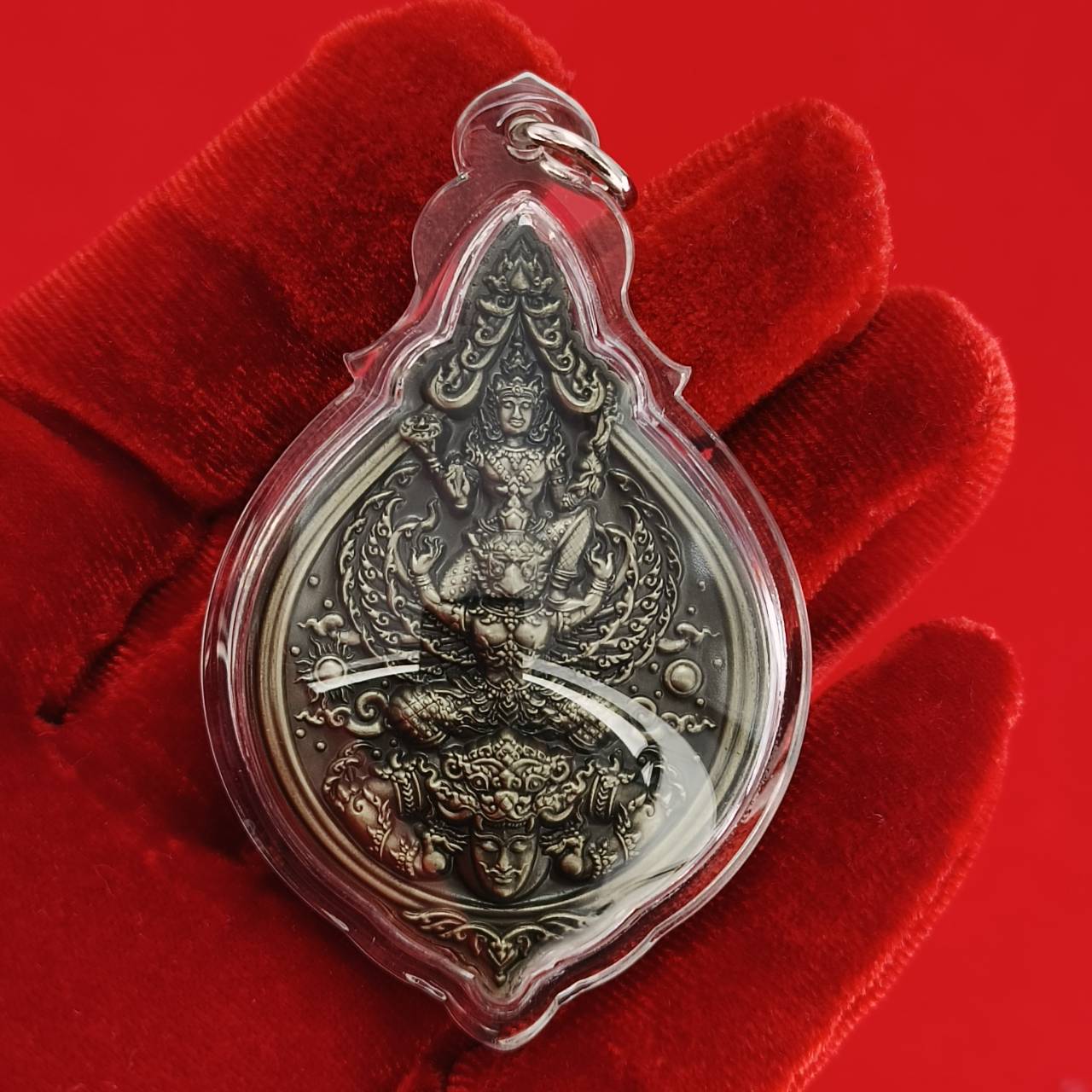 Phra Narai Amulet - Narai Riding Garuda Embracing Rahu for Wealth Protection