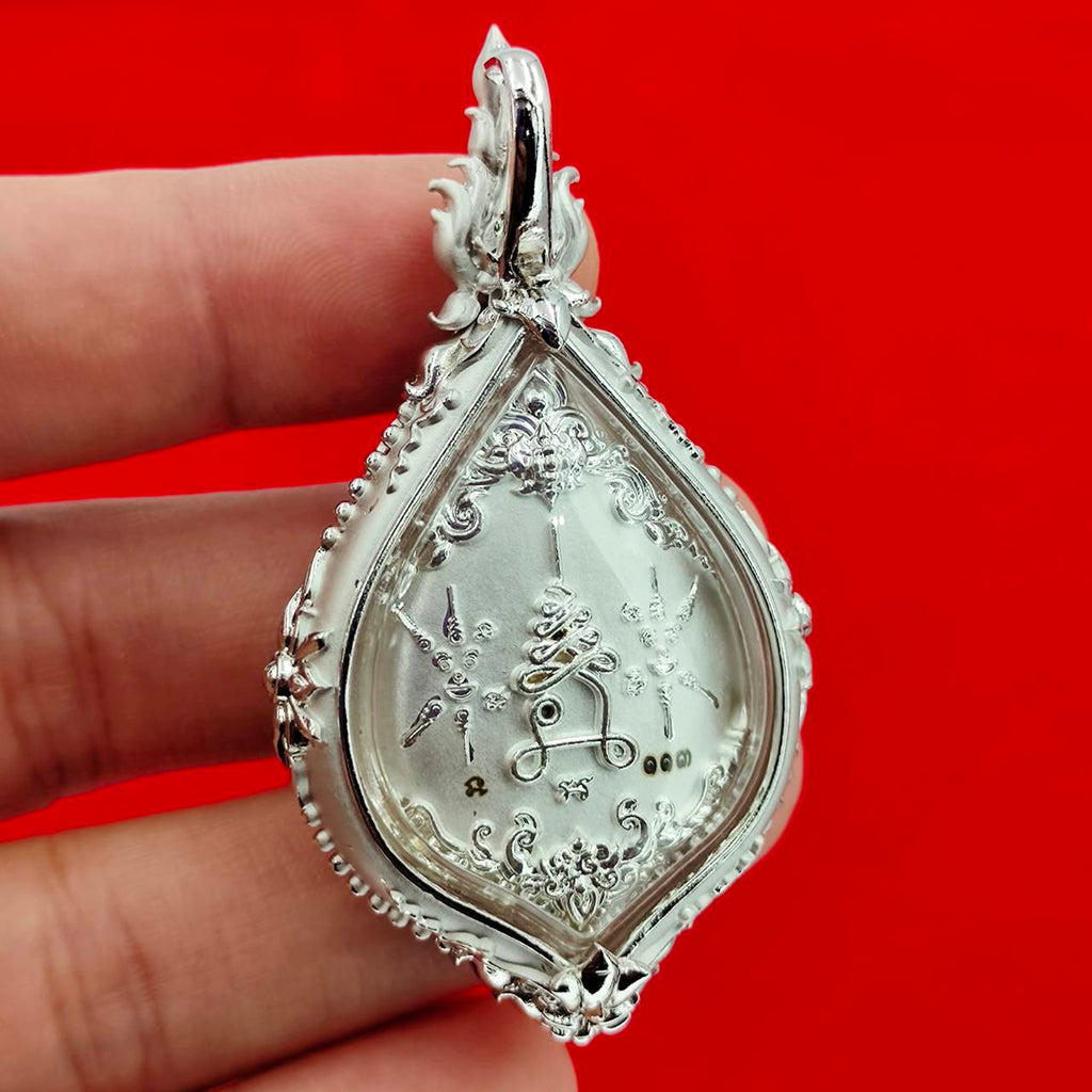 Phra Phrom amulet Supreme Divine Blessings & Prosperity in detailed silver casing for spiritual protection