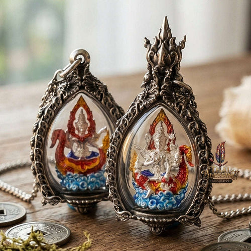Phra Phrom Pendant Thai Amulet Protection talisman good luck charm spiritual jewelry Thai Blessing Co By RURUECHA