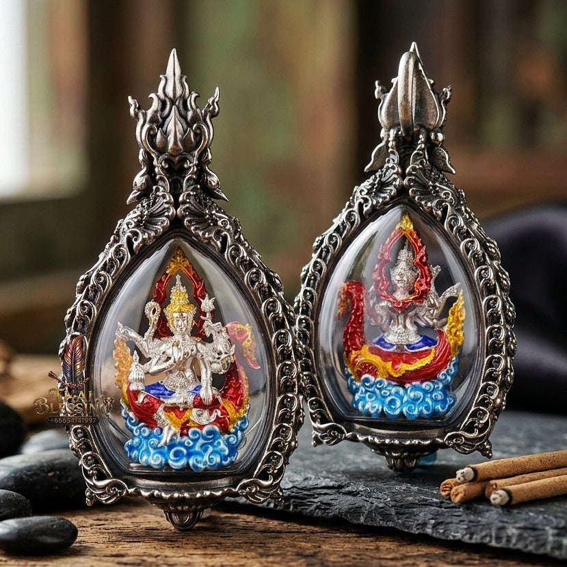 Phra Phrom Pendant Thai Amulet Protection talisman good luck charm spiritual jewelry Thai Blessing Co By RURUECHA