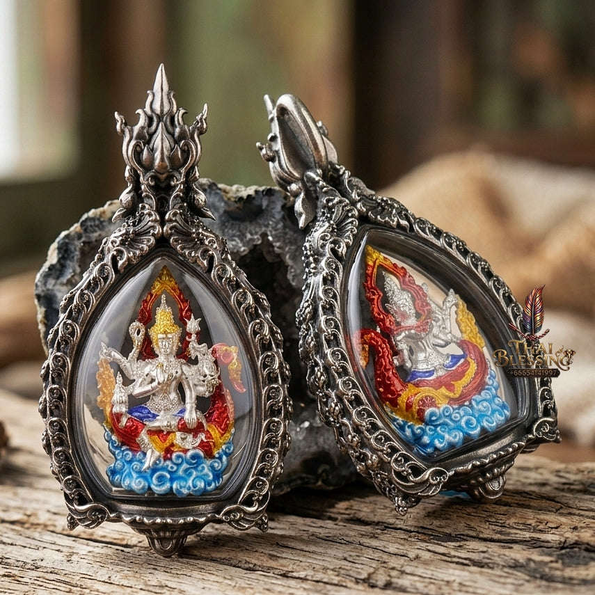 Phra Phrom Pendant Thai Amulet Protection talisman good luck charm spiritual jewelry Thai Blessing Co By RURUECHA