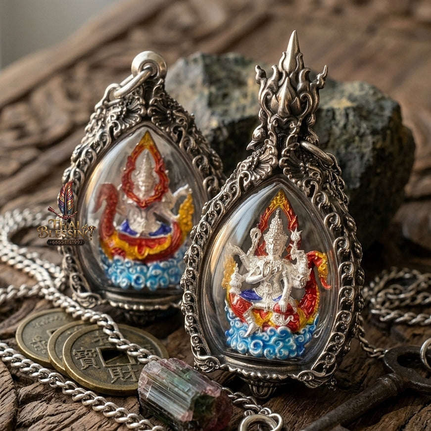 Phra Phrom Pendant Thai Amulet Protection talisman good luck charm spiritual jewelry Thai Blessing Co By RURUECHA