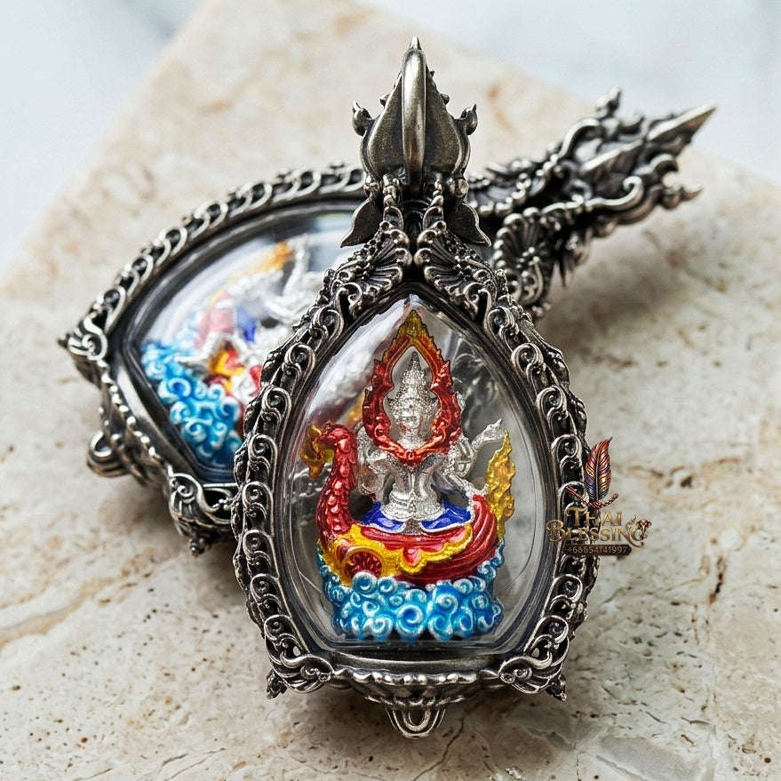 Phra Phrom Pendant Thai Amulet Protection talisman good luck charm spiritual jewelry Thai Blessing Co By RURUECHA