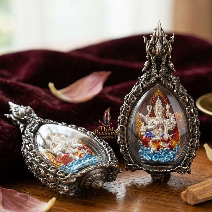 Phra Phrom Pendant Thai Amulet Protection talisman good luck charm spiritual jewelry Thai Blessing Co By RURUECHA