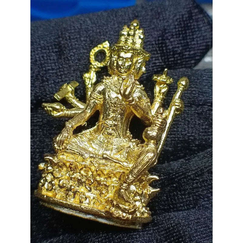 🪔 Phra Phrom "Phrom Ban Dal Chok" Fortune Edition – 2018 Golden Power Amulet with Sacred Takrut