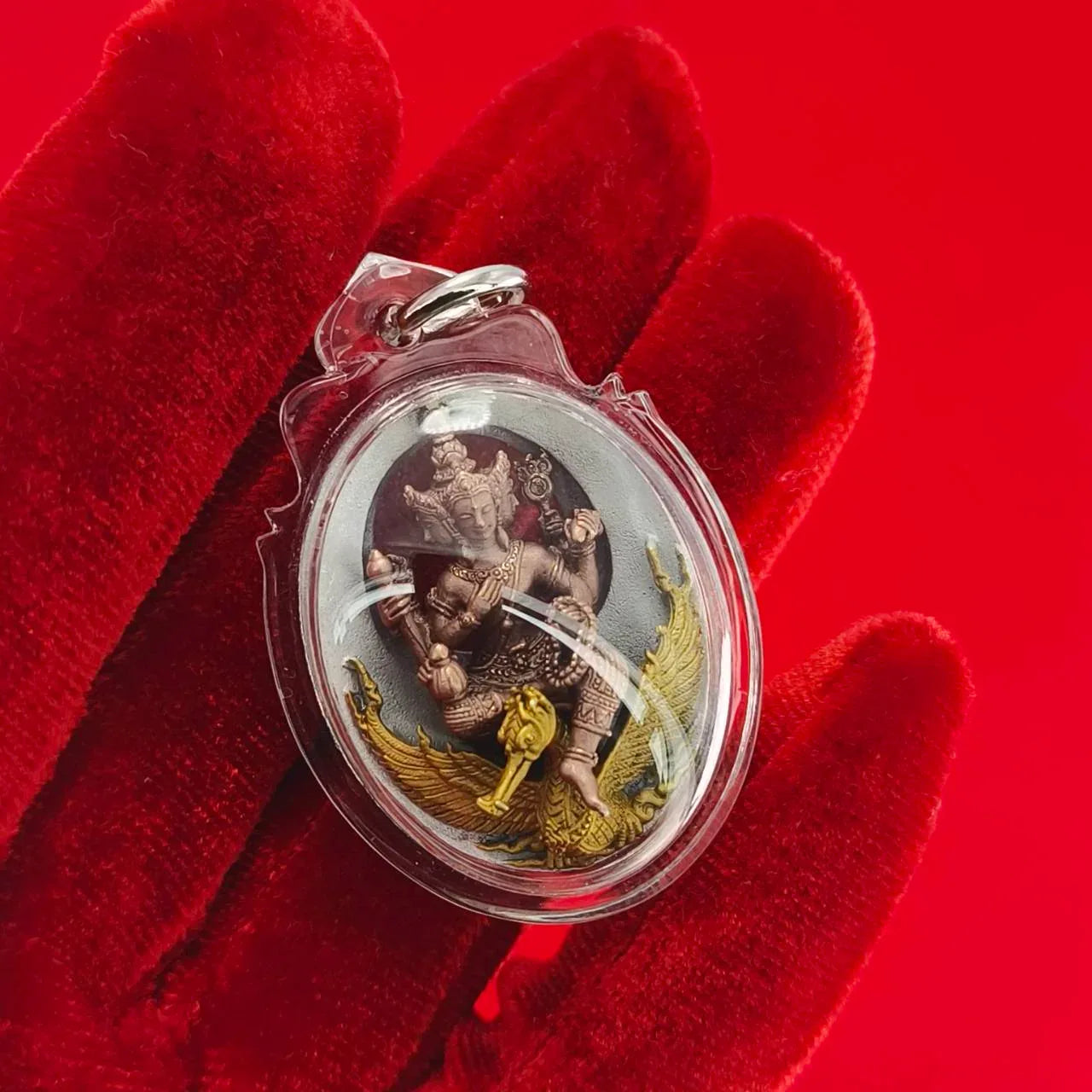 Phra Phrom Amulet Necklace - Sirimongkol 84 from Wat Kaew Jamfa