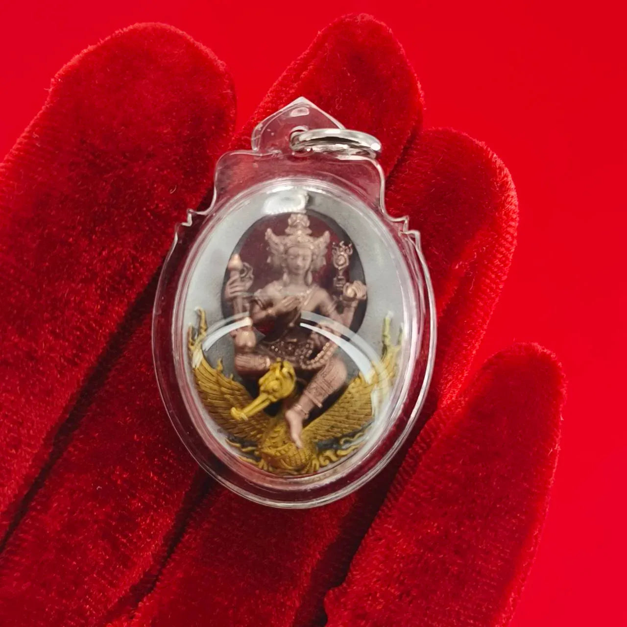 Phra Phrom Amulet Necklace - Sirimongkol 84 from Wat Kaew Jamfa