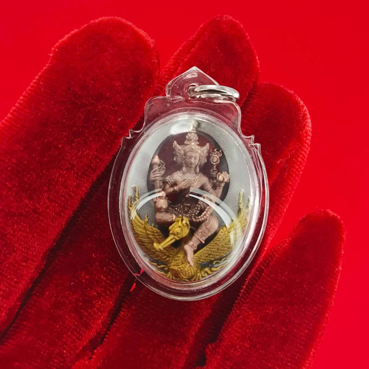 Phra Phrom Amulet Necklace - Sirimongkol 84 from Wat Kaew Jamfa