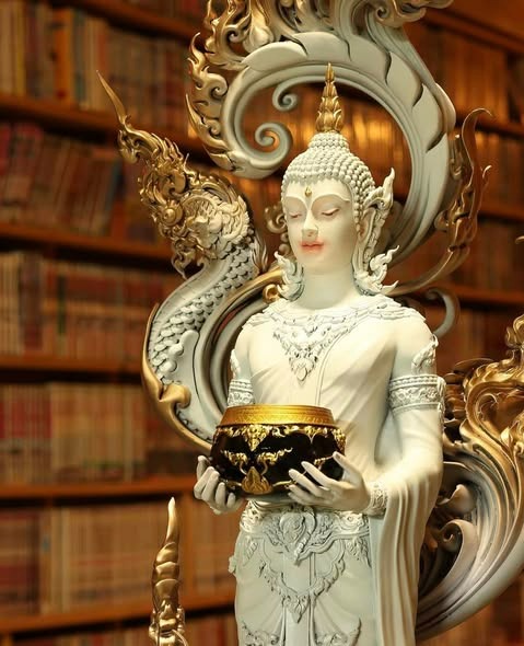 Authentic Sacred Museum-Grade Large Altar Statue "Phra Buddha Chariyawat Um Bat Prod Venai Yasat" (Standing Alms-Bowl Buddha Posture - 97 cm / 38 Inches with Genuine Marble Base) Item 1.2 Pure Sacred Bronze Limited Edition (ED 12 Pieces Worldwide)