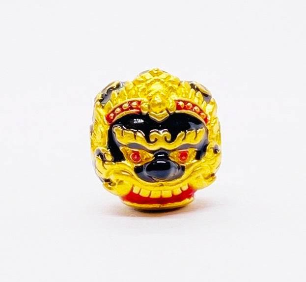Phra Rahu Amulet for Luck - Thai Nomo Sriwichai Blessing for Prosperity and Fortune Gold plated Enameled