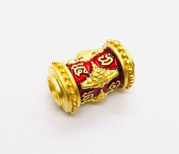 Phra Rahu Amulet for Luck - Transform Your Fate and Attract Prosperity Gold plated-red enamel