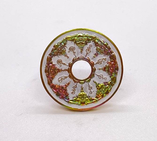 Phra Rahu amulet for protection with intricate design and colorful details, perfect for spiritual defense.