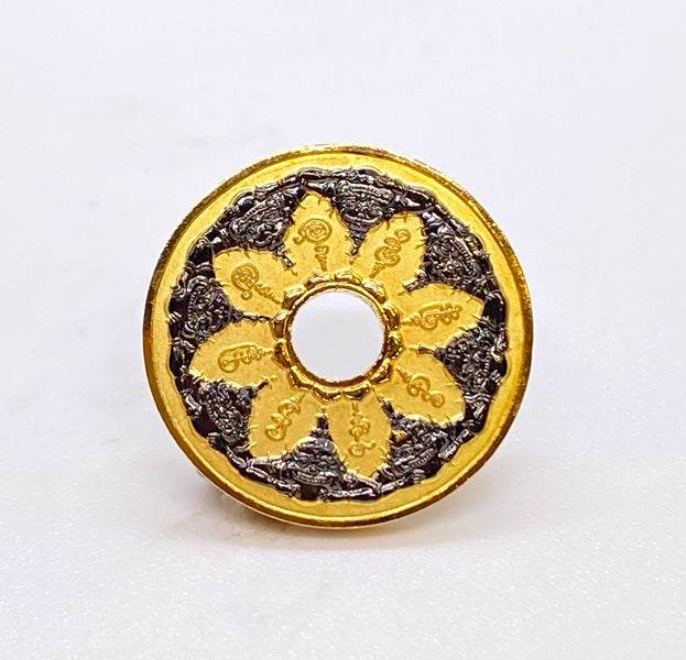 Phra Rahu amulet for protection featuring intricate design and golden finish