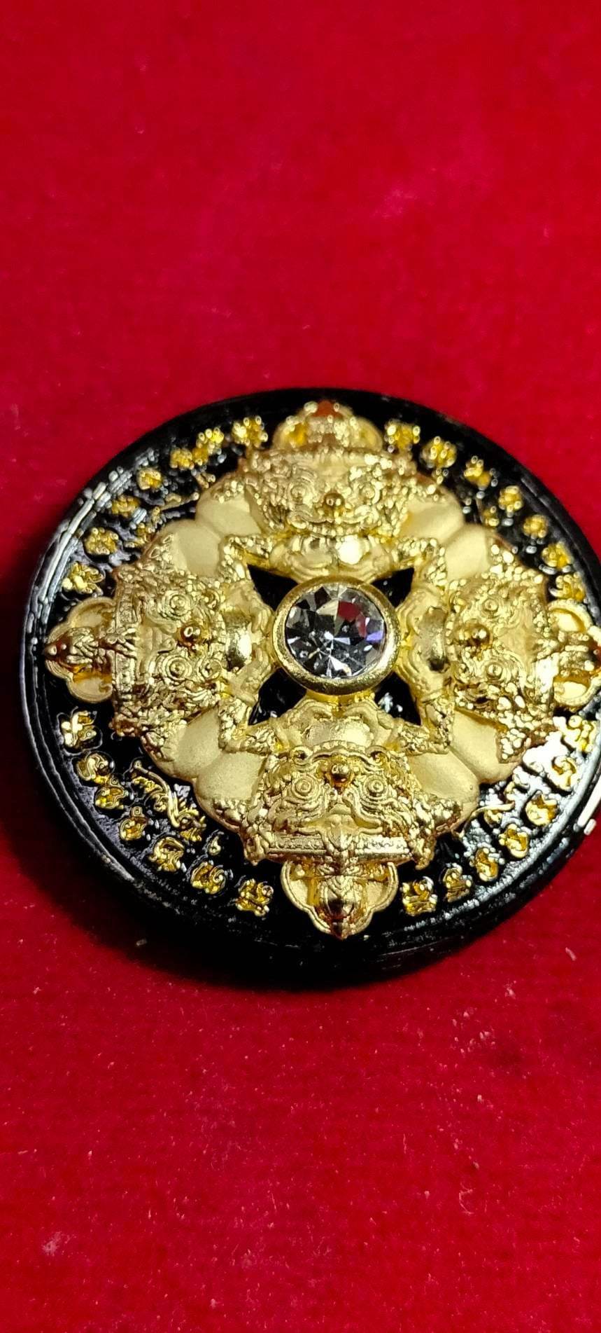 Phra Rahu Amulet for Wealth - Gold Lucky Pendant for Prosperity and Success