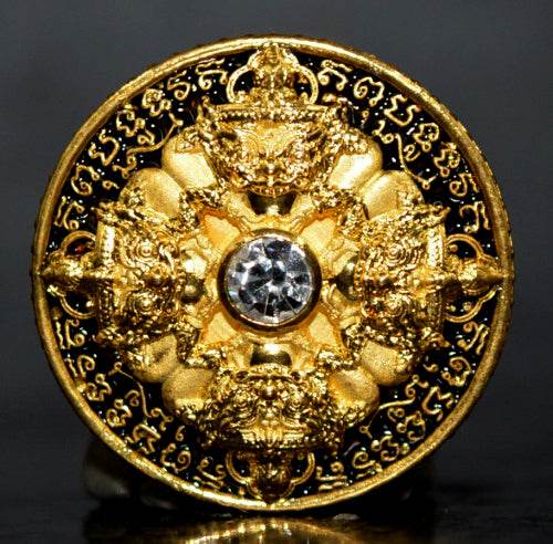 Phra Rahu Amulet for Wealth - Gold Lucky Pendant for Prosperity and Success