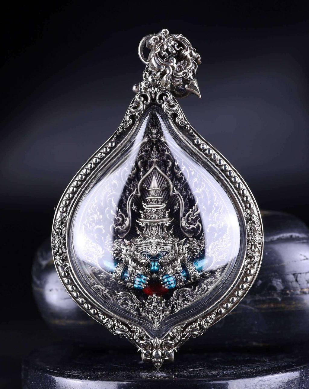 Phra Rahu Amulet - Limited Edition Temple-Blessed by Luang Phor Phat with Luxury Case Waterproof Casing