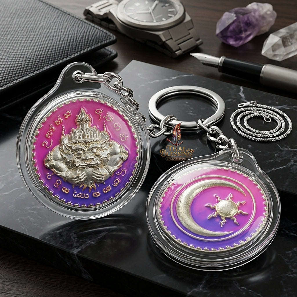 ✨ Phra Rahu Nuea Duang Bronze Coin (Available in Small 1.6 cm & Standard 2.2 cm Sizes) : Ultimate Fate-Overcoming & Eclipse Protection Amulet (2569 / 2026 Edition) - Kruba Kham Fan / Wat Kor Chok Thai Blessing Co By RURUECHA