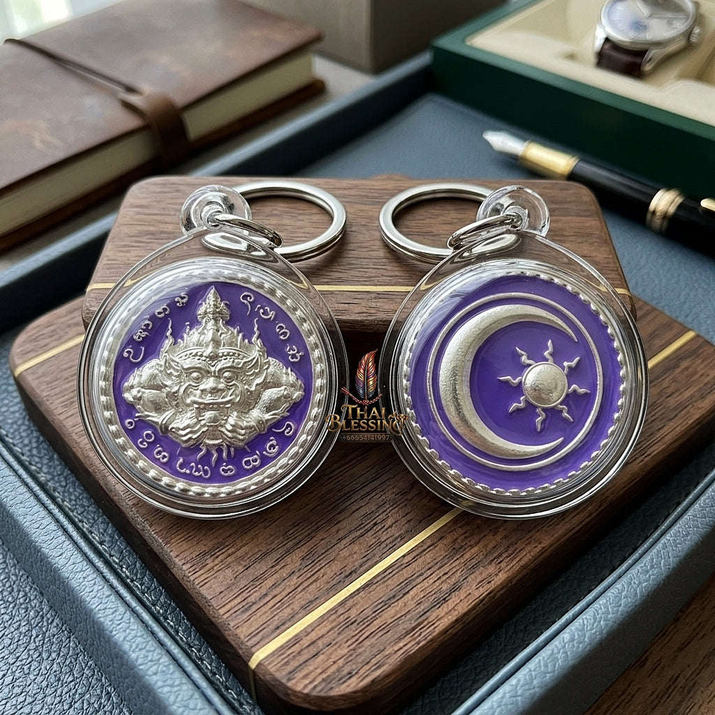 ✨ Phra Rahu Nuea Duang Bronze Coin (Available in Small 1.6 cm & Standard 2.2 cm Sizes) : Ultimate Fate-Overcoming & Eclipse Protection Amulet (2569 / 2026 Edition) - Kruba Kham Fan / Wat Kor Chok