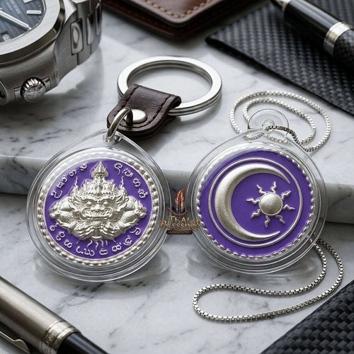 ✨ Phra Rahu Nuea Duang Bronze Coin (Available in Small 1.6 cm & Standard 2.2 cm Sizes) : Ultimate Fate-Overcoming & Eclipse Protection Amulet (2569 / 2026 Edition) - Kruba Kham Fan / Wat Kor Chok Thai Blessing Co By RURUECHA