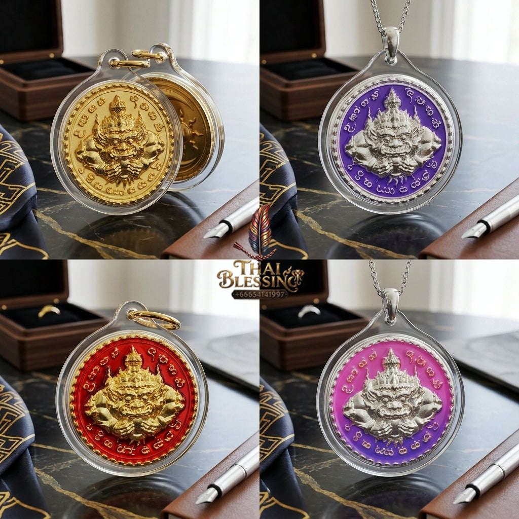 ✨ Phra Rahu Nuea Duang Bronze Coin (Available in Small 1.6 cm & Standard 2.2 cm Sizes) : Ultimate Fate-Overcoming & Eclipse Protection Amulet (2569 / 2026 Edition) - Kruba Kham Fan / Wat Kor Chok Thai Blessing Co By RURUECHA